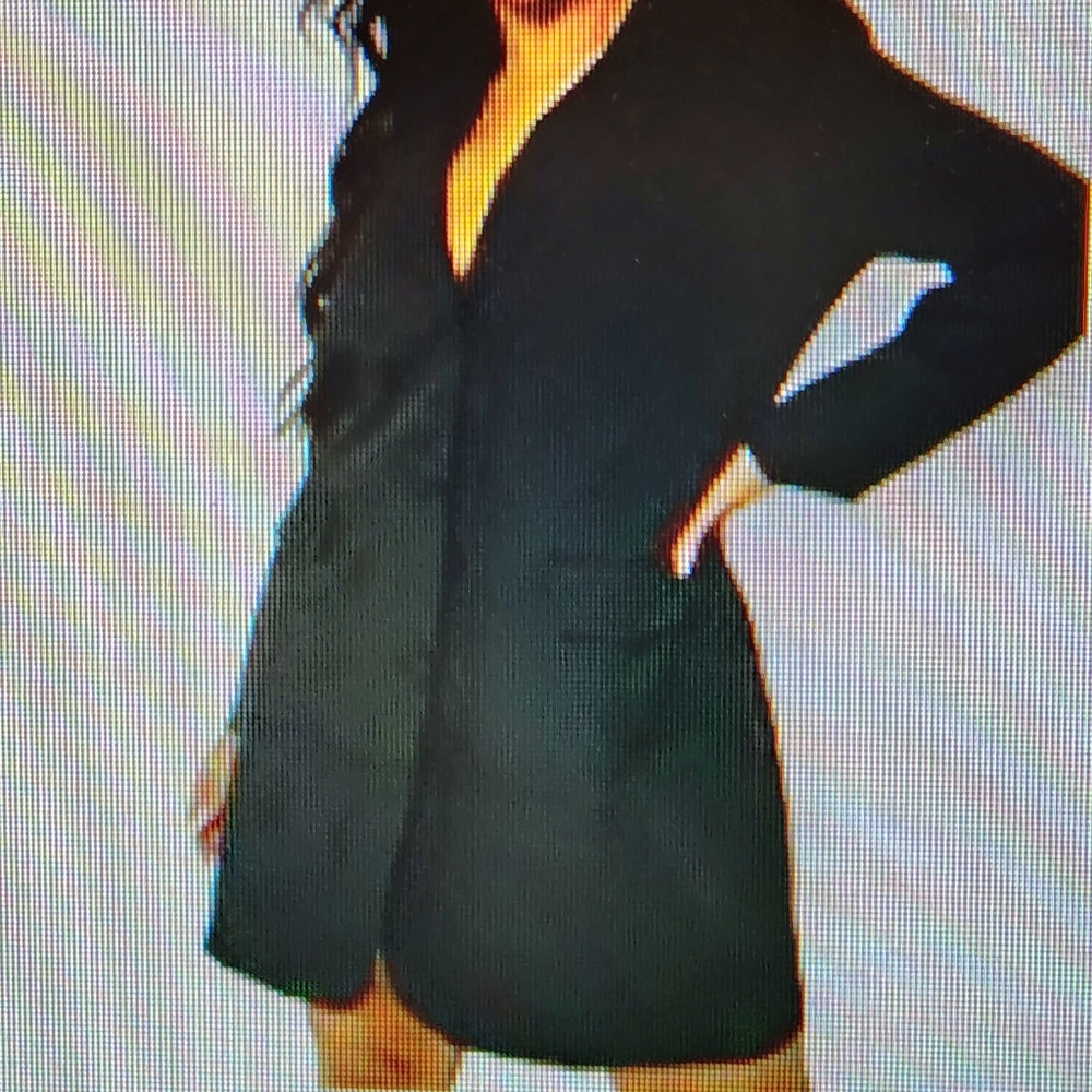 Boho Black Double Breasted Blazer Dress Plus Size 20
